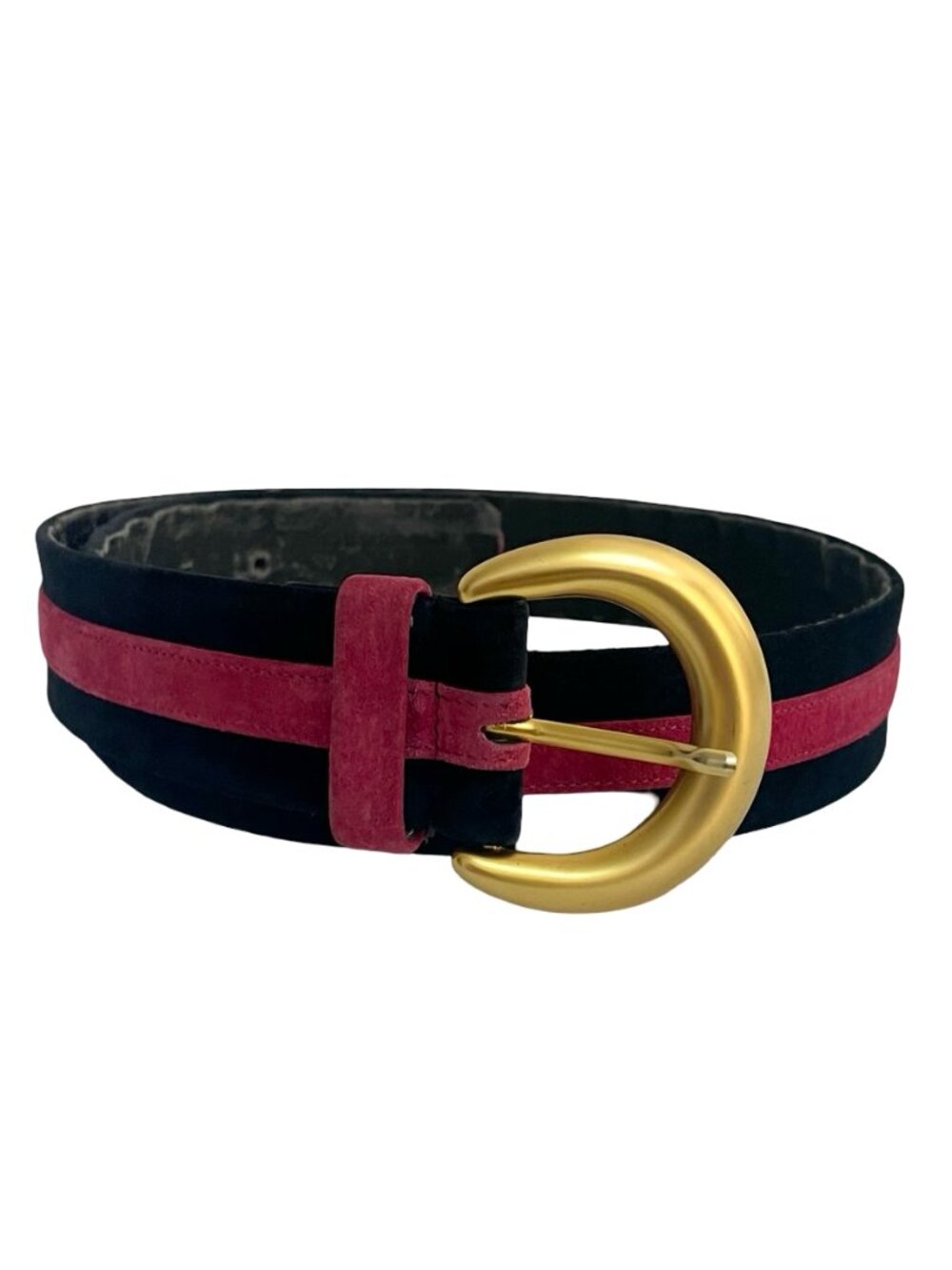 Jaeger Leather Belt 🇬🇧 Dark Navy & Pink Suede Trim – Size 32” - Picture 7 of 12